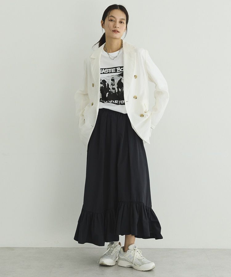 GARAGE OF GOOD CLOTHING「【日本製】ムジブロード裾フリルスカート」|フレア|