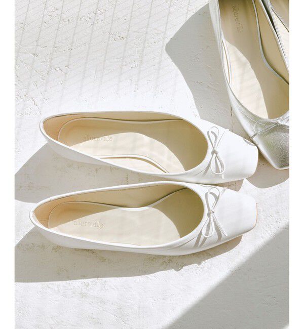 allureville「スクエアトゥバレエフラット」|パンプス|ホワイト