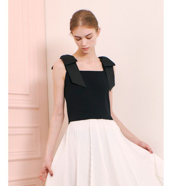 LOULOU WILLOUGHBY「【LOULOU WILLOUGHBY】ショルダーリボンミニタンクプルオーバー」|ニット・セーター|