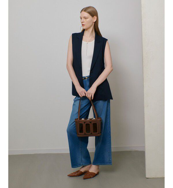 allureville「麻調カルゼサイドオープンジレ」|ベスト・ジレ|