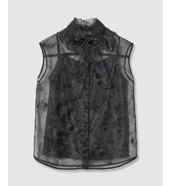 LOULOU WILLOUGHBY「【LOULOU WILLOUGHBY】オーガンジーフラワー刺繍ブラウス」|シャツ・ブラウス|