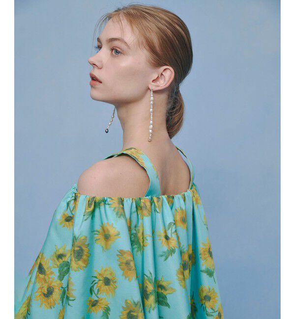 LOULOU WILLOUGHBY「WEB 一部店舗限定【LOULOU WILLOUGHBY】サンフラワープリントブラウス」|シャツ・ブラウス|