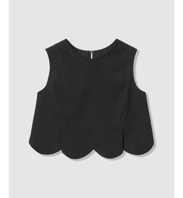 LOULOU WILLOUGHBY「【LOULOU WILLOUGHBY】コットンリネンスカラップヘムブラウス」|シャツ・ブラウス|