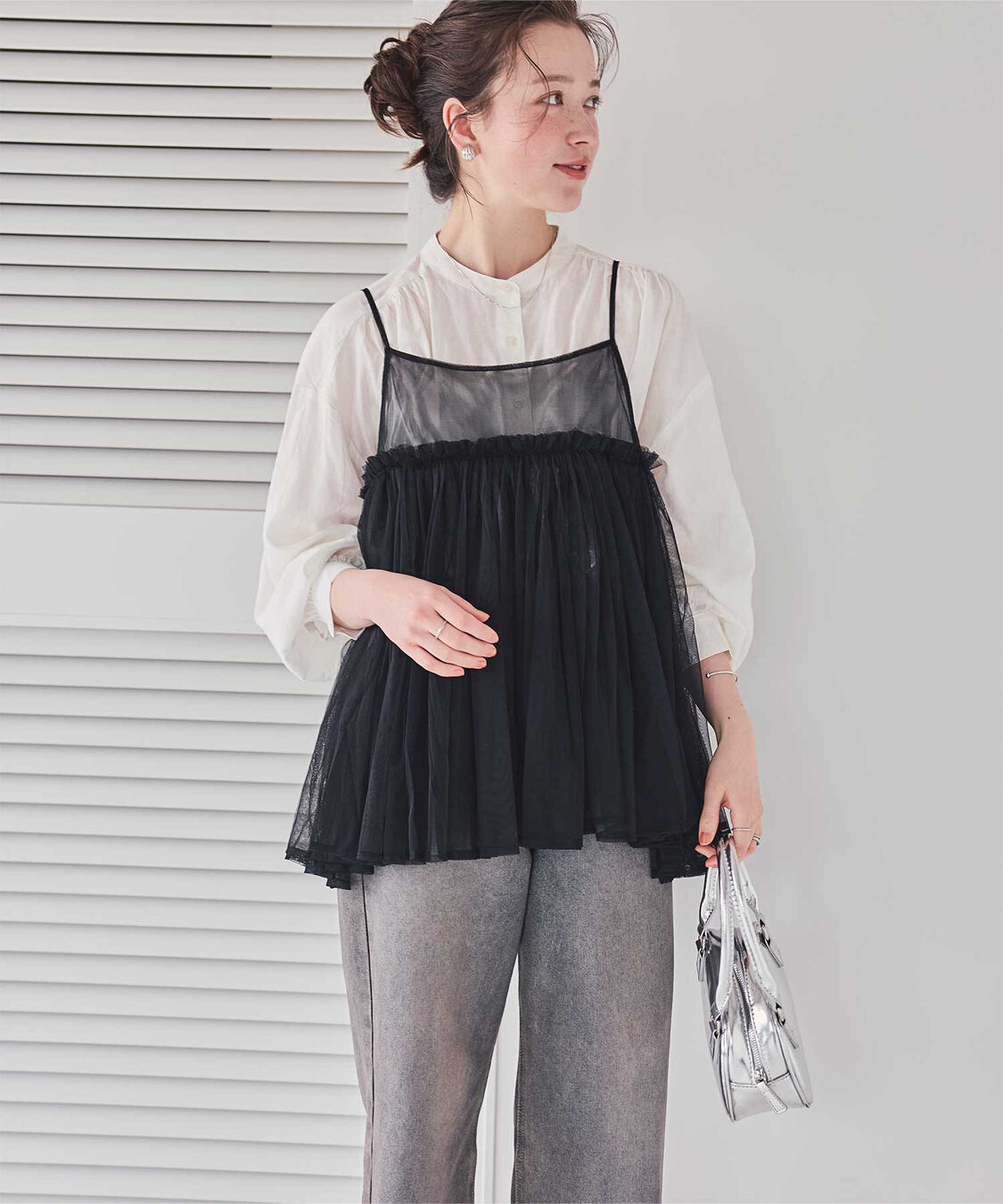 titivate「ボリュームチュールキャミソールトップス」|キャミソール|
