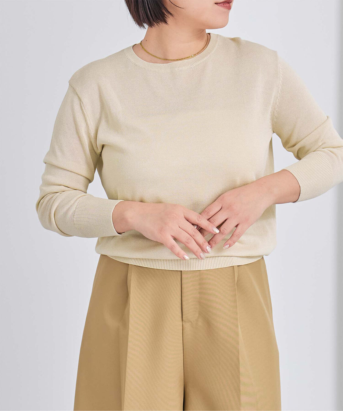 ur's「シアーニットプルオーバー」|ニット・セーター|ライトベージュ