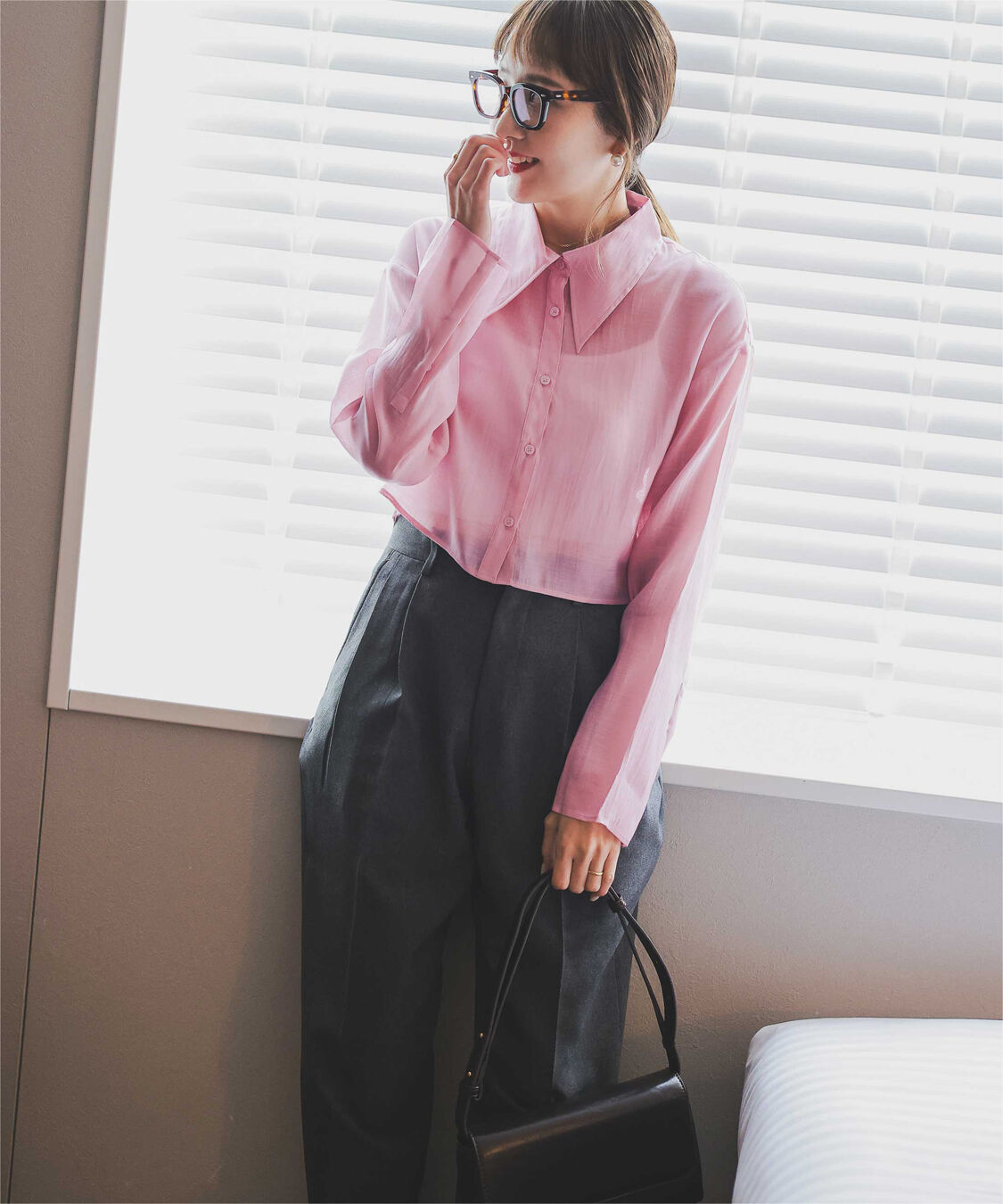 titivate「【さやかさんS/Sコラボ】デザイン襟シアーシャツ」|シャツ・ブラウス|