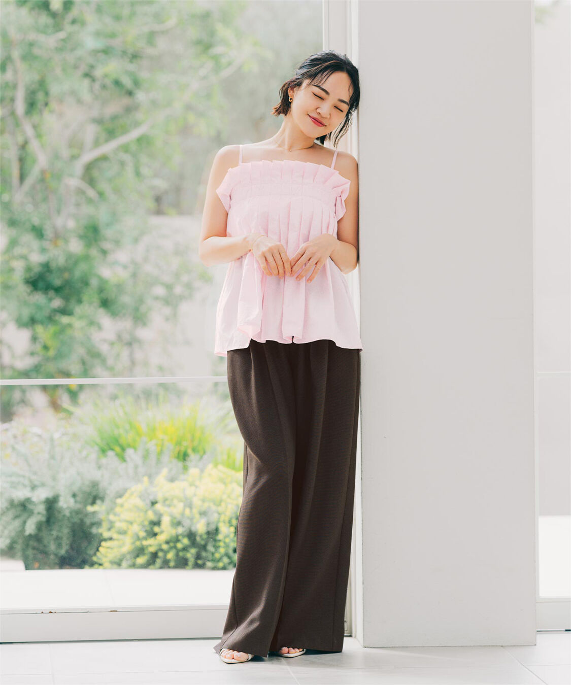 ur's「【春名亜美さんコラボアイテム】プリーツキャミソール」|キャミソール|