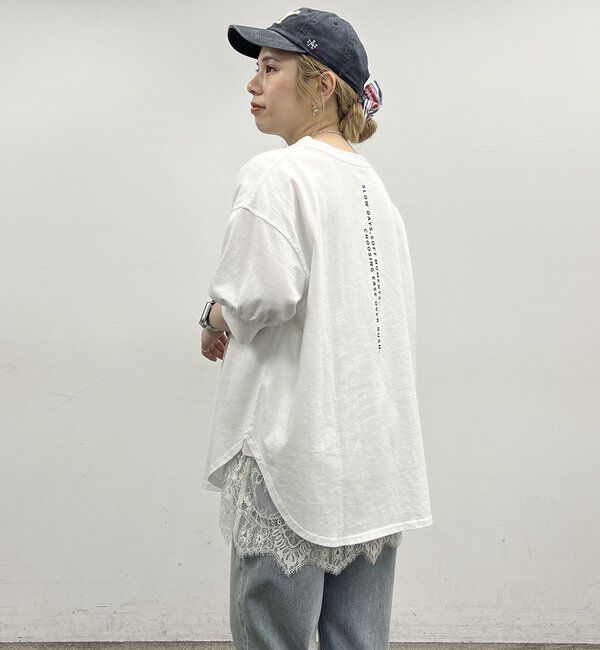  「【＠yns628企画】ロゴ刺繍&times;プリント チュニックTシャツ」|Tシャツ・カットソー|