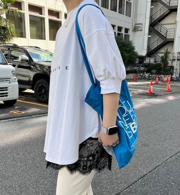  「【＠yns628企画】ロゴ刺繍&times;プリント チュニックTシャツ」|Tシャツ・カットソー|