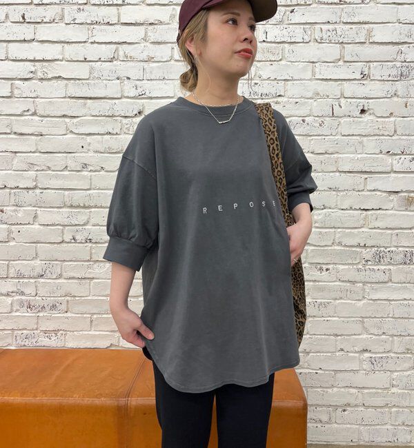  「【＠yns628企画】ロゴ刺繍&times;プリント チュニックTシャツ」|Tシャツ・カットソー|