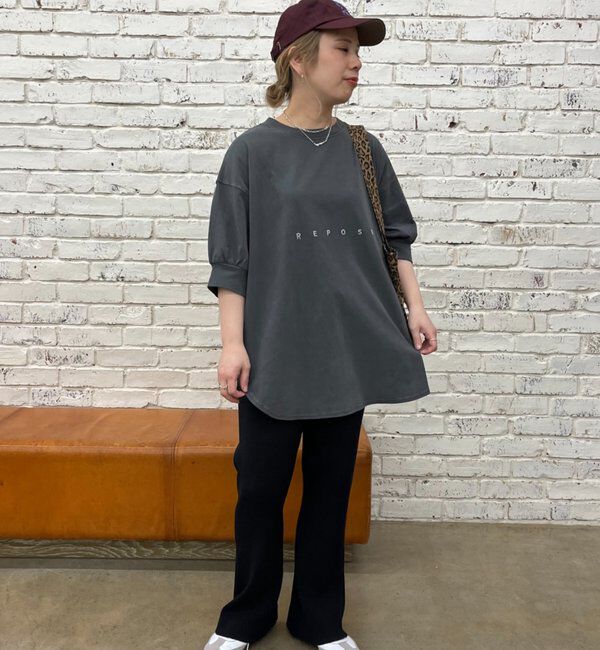  「【＠yns628企画】ロゴ刺繍&times;プリント チュニックTシャツ」|Tシャツ・カットソー|