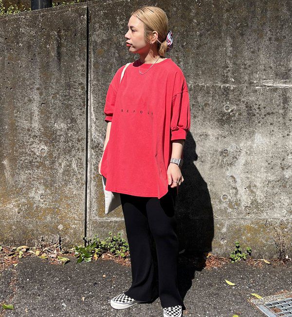  「【＠yns628企画】ロゴ刺繍&times;プリント チュニックTシャツ」|Tシャツ・カットソー|