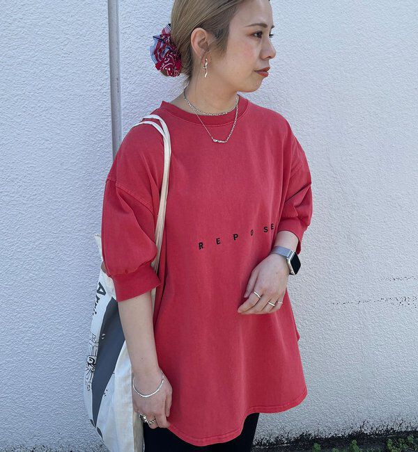  「【＠yns628企画】ロゴ刺繍&times;プリント チュニックTシャツ」|Tシャツ・カットソー|