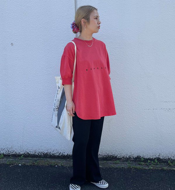  「【＠yns628企画】ロゴ刺繍&times;プリント チュニックTシャツ」|Tシャツ・カットソー|