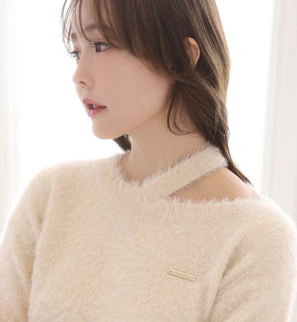  「プレート付きフェザーニット」|ニット・セーター|