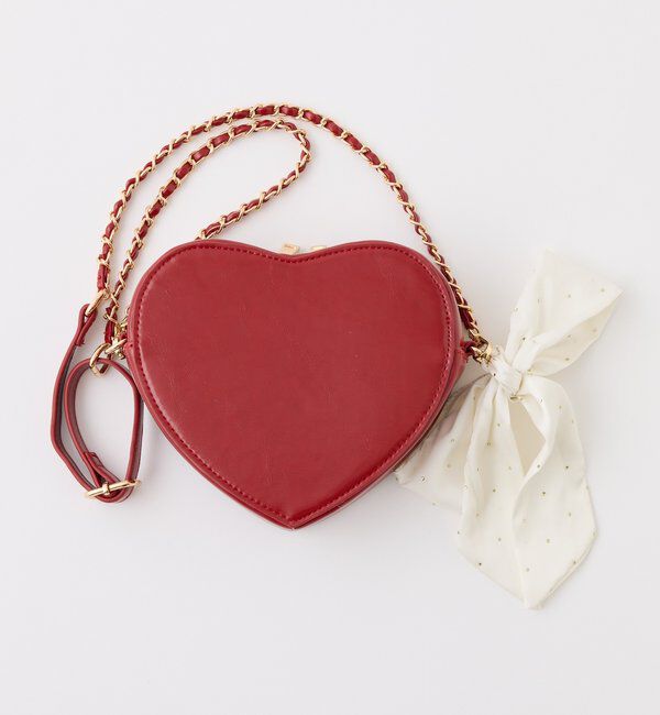  「リボン付きキルティングハートバッグ」|ショルダー・メッセンジャー|