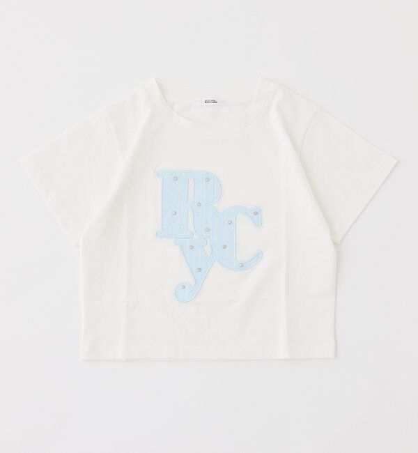  「ビジュー付ロゴアソートサスティナブルTシャツ」|プルオーバー|ホワイト系その他