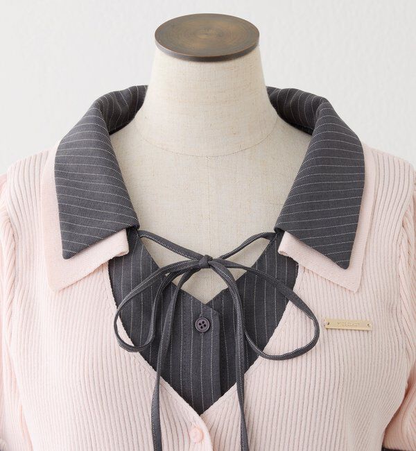  「シャツドッキング半袖ニット」|ニット・セーター|