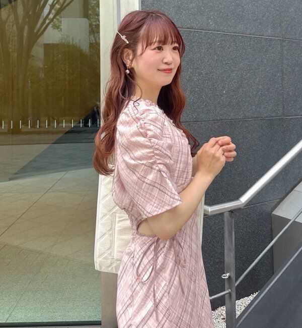  「【LouLoumei】サイドカットデザインチェックワンピース」|その他|