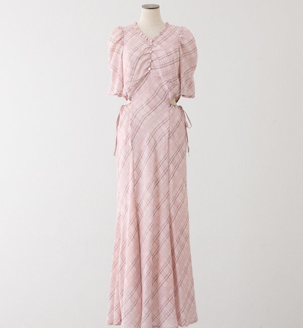  「【LouLoumei】サイドカットデザインチェックワンピース」|その他|