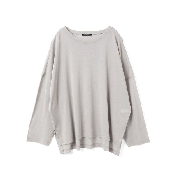 mizuiro ind「mizuiro ind メッシュロングスリーブワイドT」|Tシャツ・カットソー|ライトベージュ