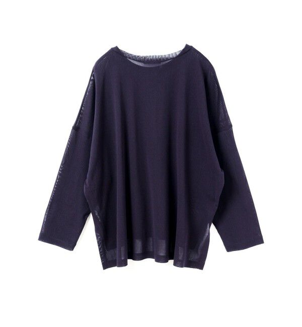 mizuiro ind「mizuiro ind メッシュロングスリーブワイドT」|Tシャツ・カットソー|