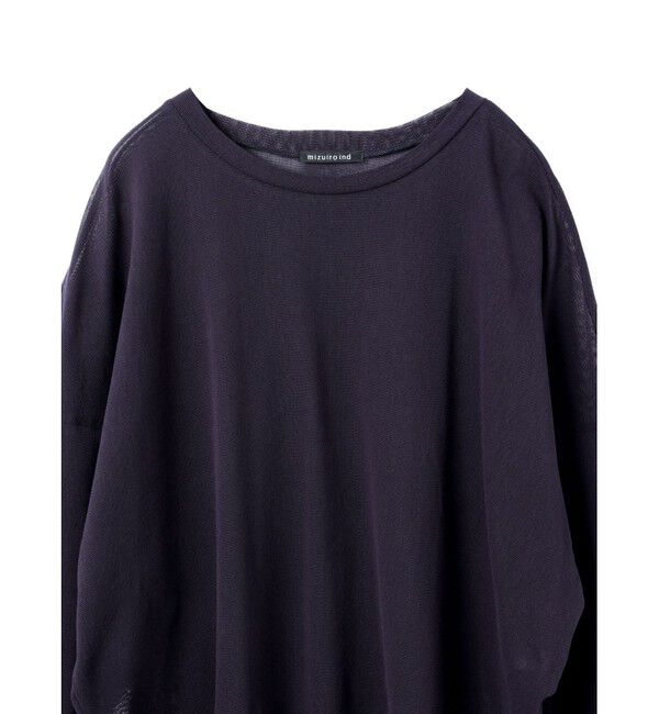 mizuiro ind「mizuiro ind メッシュロングスリーブワイドT」|Tシャツ・カットソー|