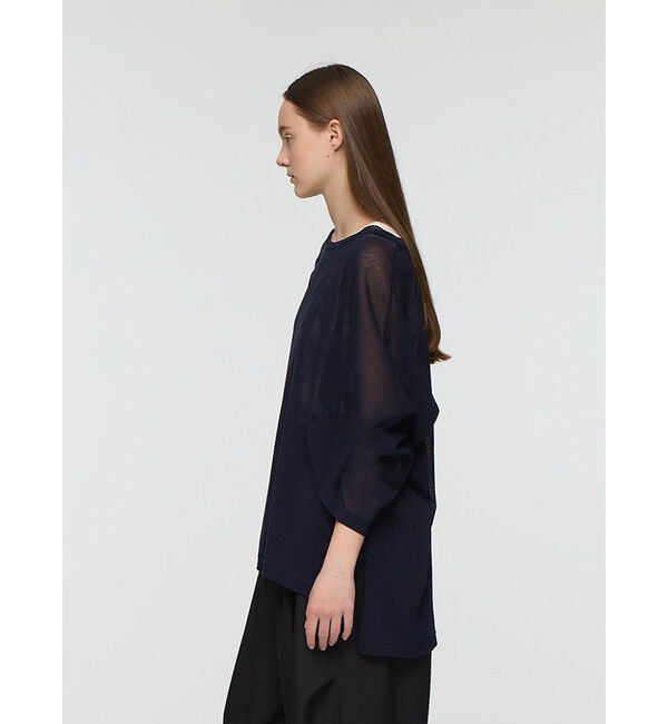 mizuiro ind「mizuiro ind メッシュロングスリーブワイドT」|Tシャツ・カットソー|