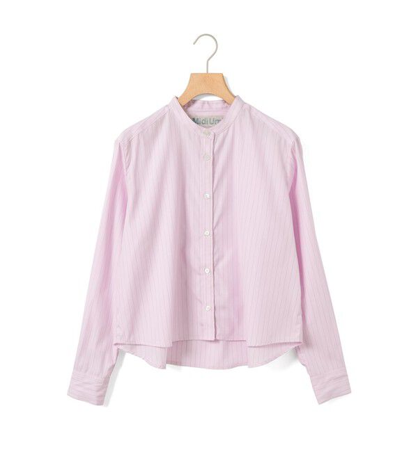 MidiUmi「MidiUmi パターンショートシャツ」|シャツ・ブラウス|ピンクストライプA