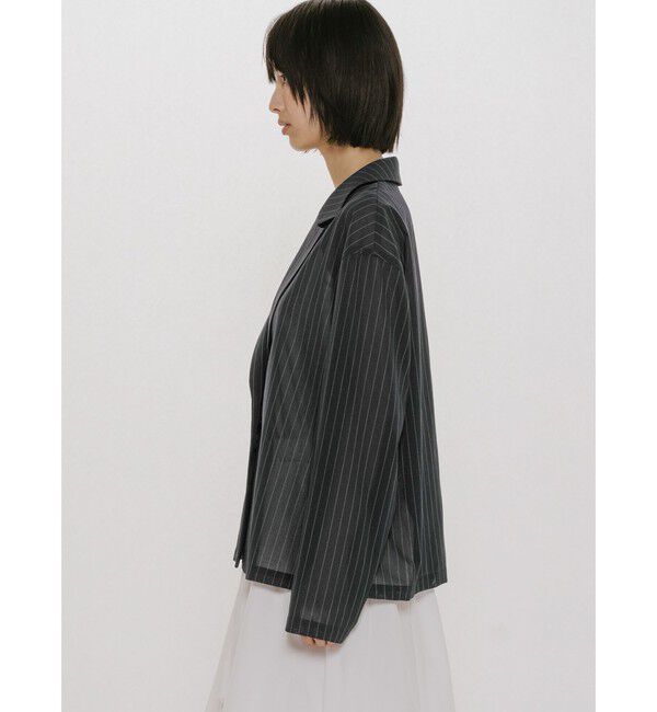 MIDIUMISOLID「MIDIUMISOLID for Ladies シアーテーラードシャツジャケット」|テーラードジャケット|