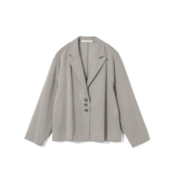 MIDIUMISOLID「MIDIUMISOLID for Ladies シアーテーラードシャツジャケット」|テーラードジャケット|グレー