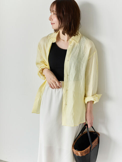 Te chichi「フレンチリネンシャツ」|シャツ・ブラウス|イエロー