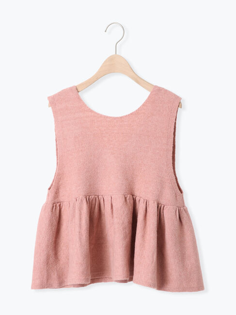 Samansa Mos2「Vネック裾フリル前後2WAYニットベスト」|ダウンベスト・ベスト|