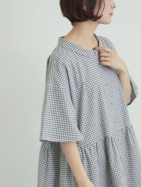 Samansa Mos2「《新色追加》ちび襟シャツワンピース【WEB限定】」|ワンピース|