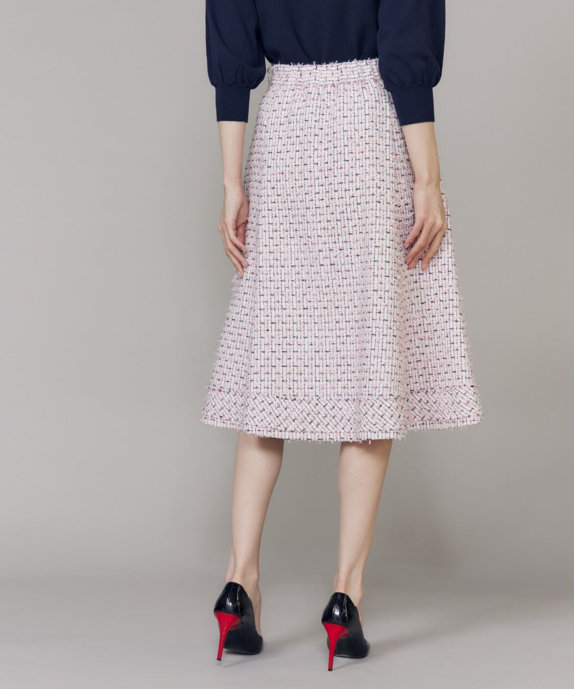 Maglie le cassetto「《M Maglie le cassetto》フリンジツイードスカート」|フレア|