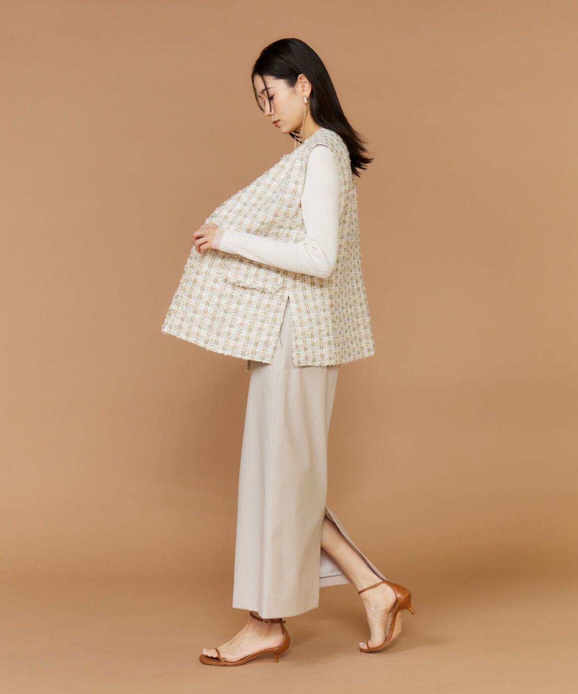 INED「ツイードジレ」|ダウンベスト・ベスト|