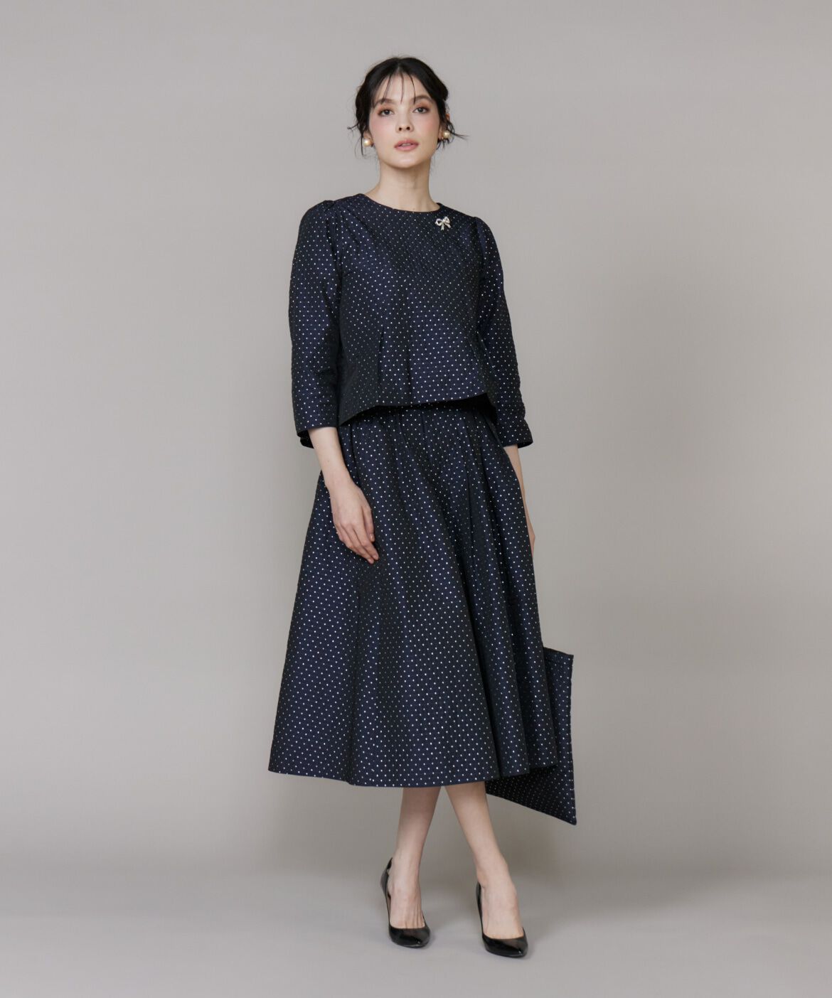 Maglie le cassetto「ラメドットジャガードブラウス」|シャツ・ブラウス|