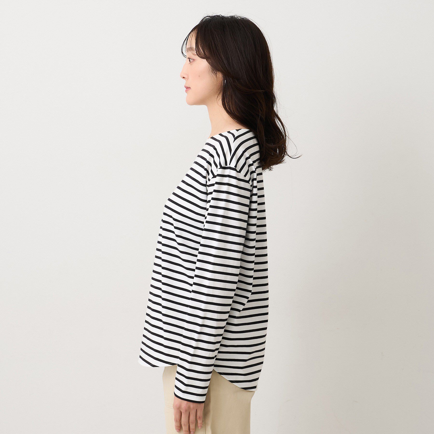 UNTITLED「【洗える/レイヤードTシャツ】ラウンドテールジャージプルオーバー」|Tシャツ・カットソー|