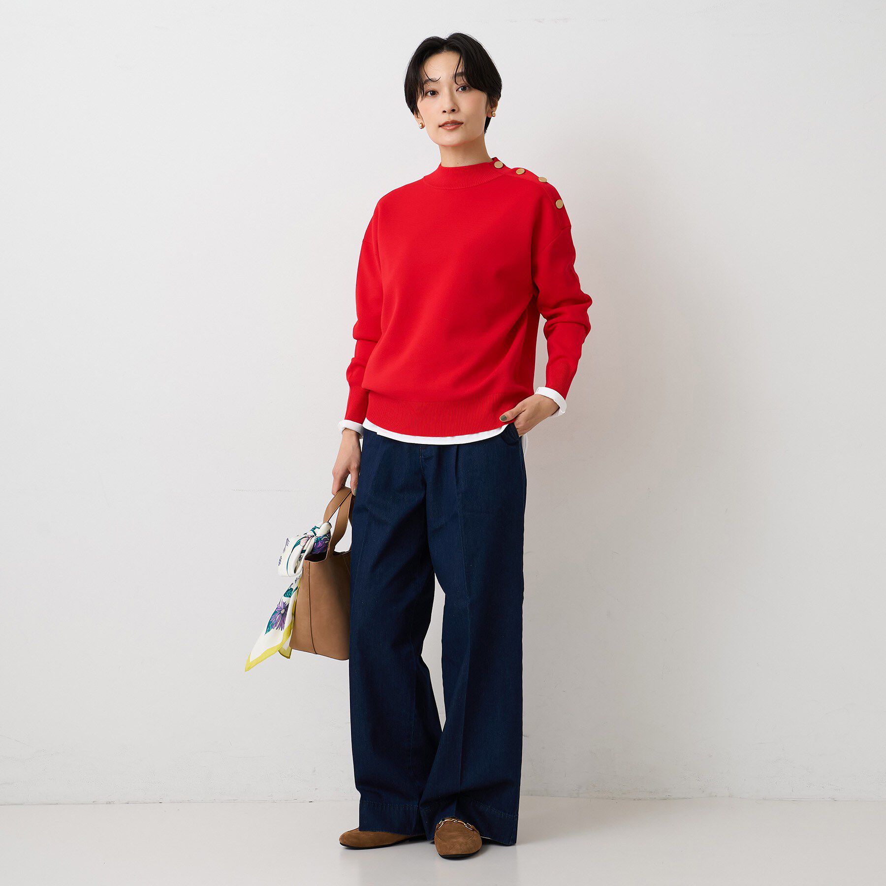 UNTITLED「【洗える/レイヤードTシャツ】ラウンドテールジャージプルオーバー」|Tシャツ・カットソー|