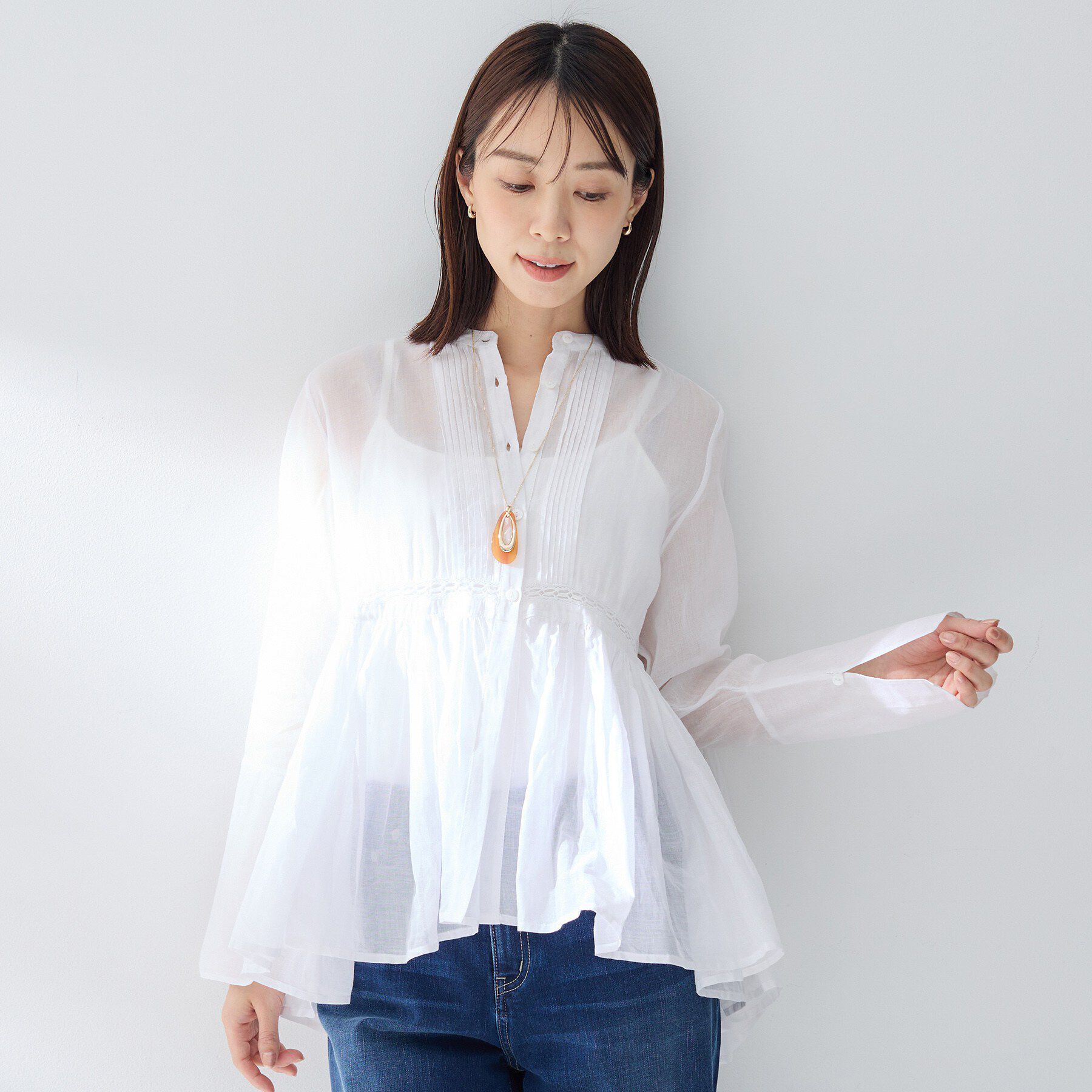 UNTITLED「【MARILYN MOON】シアーレースブラウス」|シャツ・ブラウス|