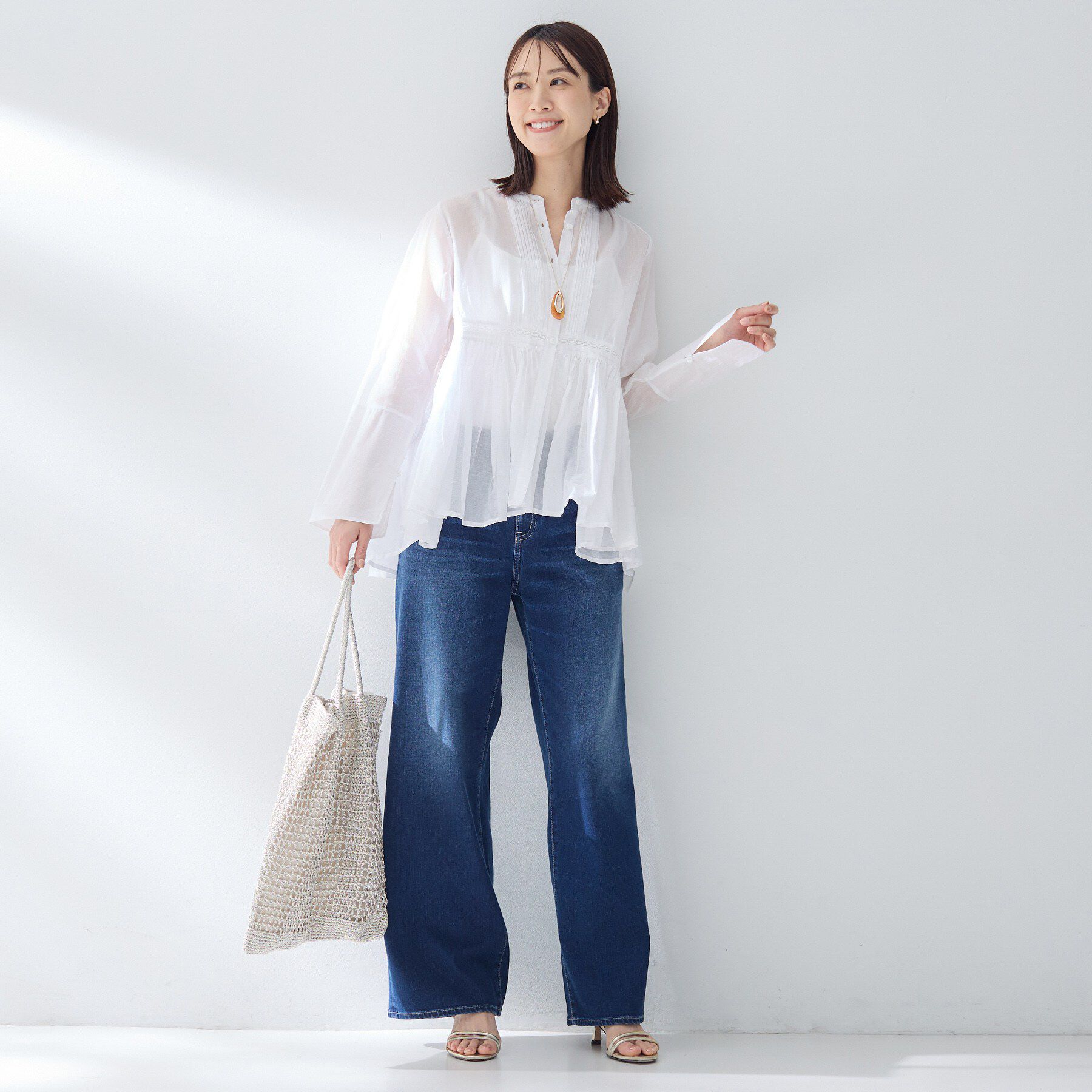 UNTITLED「【MARILYN MOON】シアーレースブラウス」|シャツ・ブラウス|