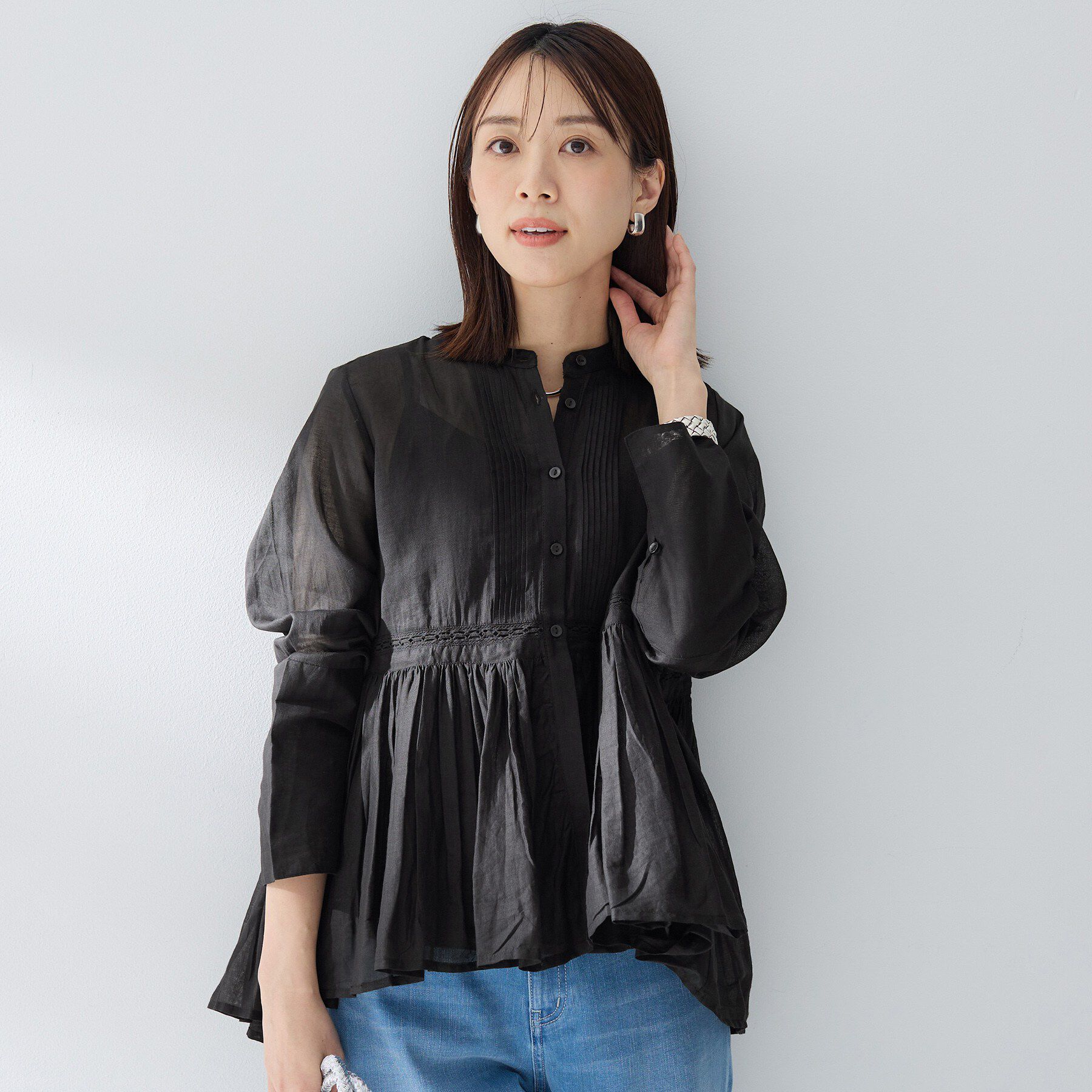 UNTITLED「【MARILYN MOON】シアーレースブラウス」|シャツ・ブラウス|