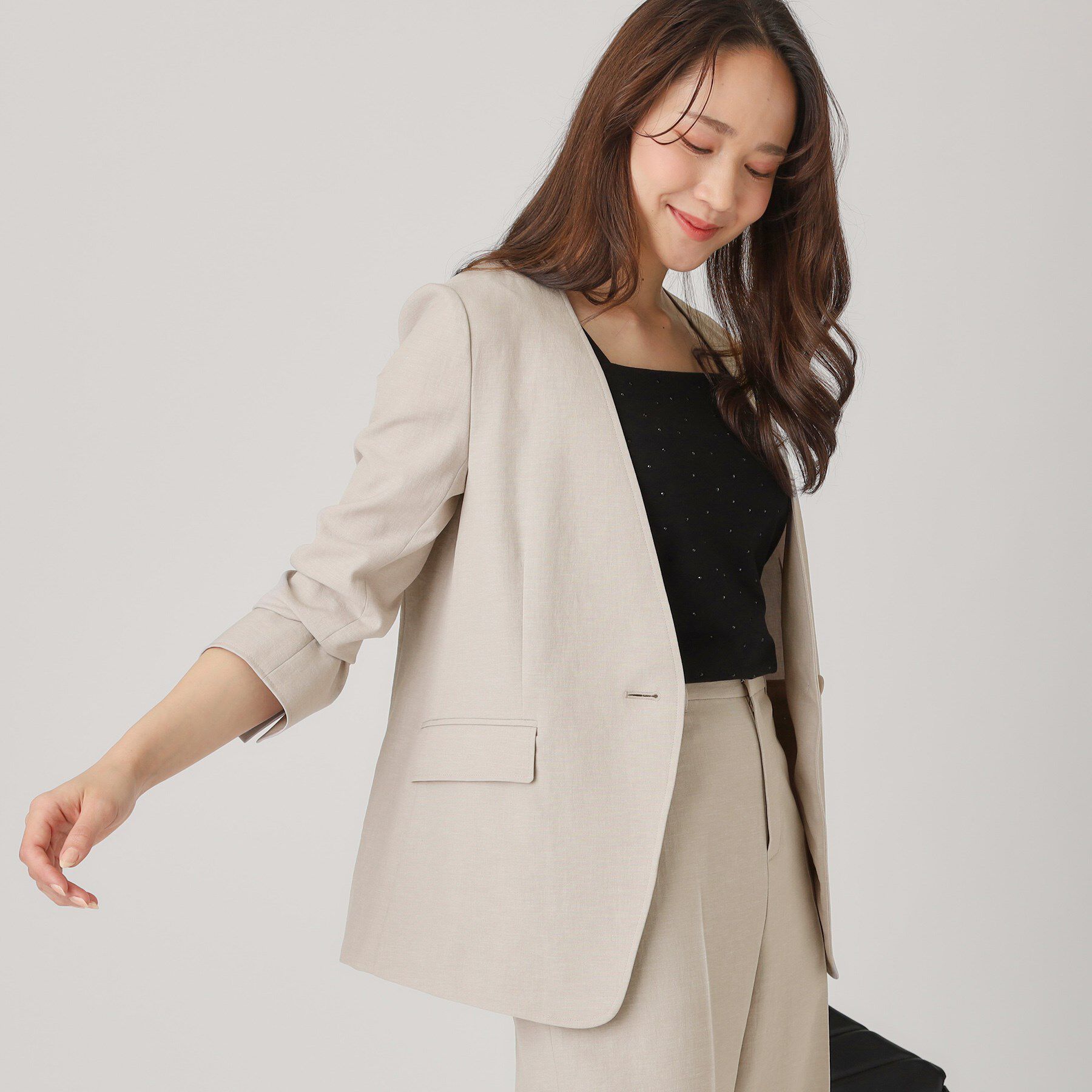 COUP DE CHANCE「【洗える／日本製】ノーカラージャケット」|ノーカラージャケット|