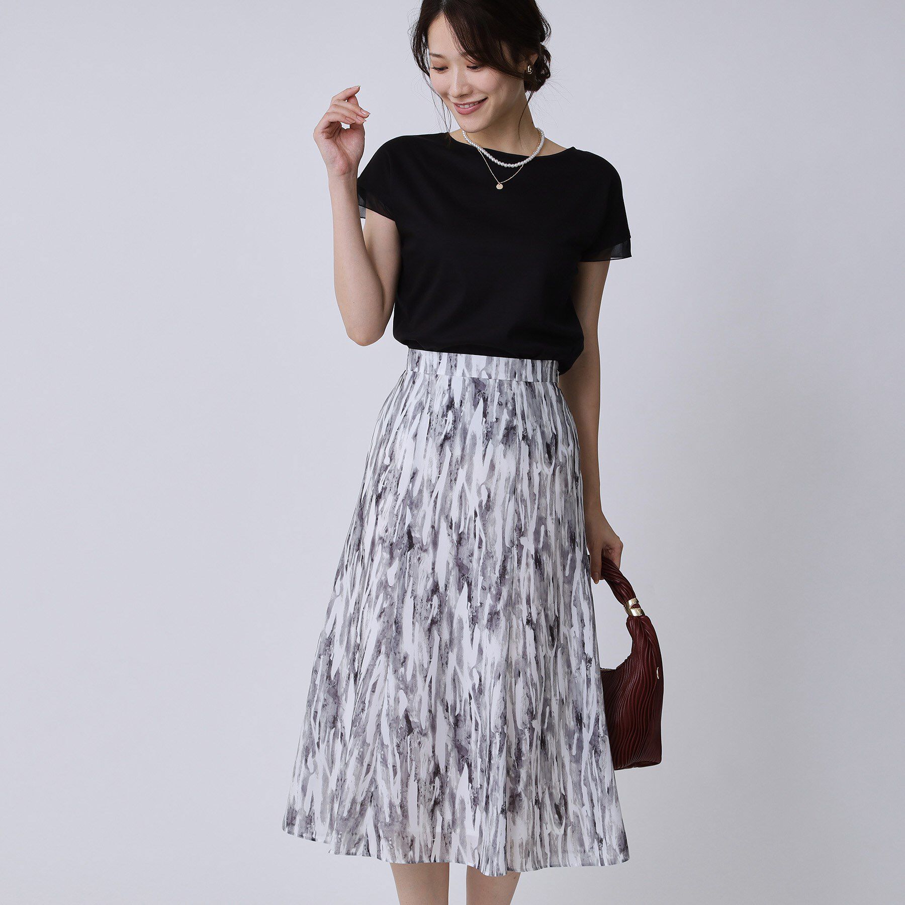 COUP DE CHANCE「【手洗い可／日本製】プリント柄スカート」|スカート|