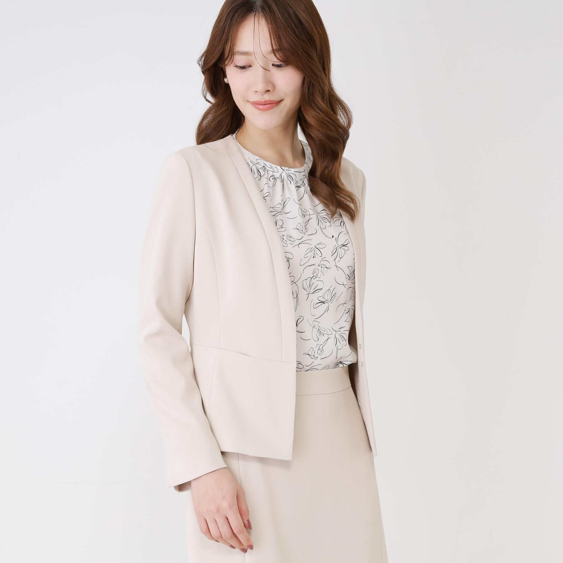 COUP DE CHANCE「【手洗い可／日本製／スーツ可】カラーレスジャケット」|ノーカラージャケット|