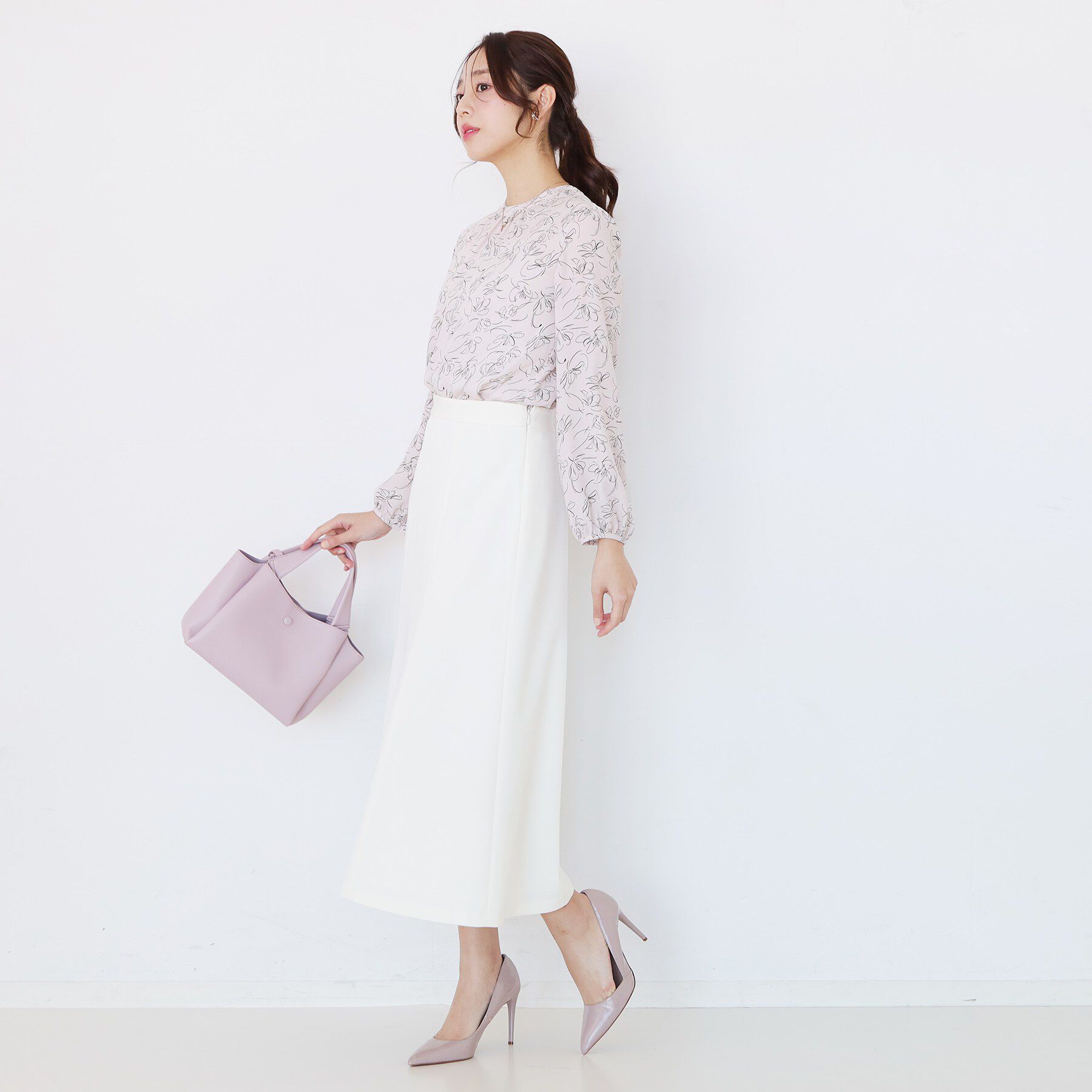 COUP DE CHANCE「【手洗い可／日本製】花柄モックネックブラウス」|シャツ・ブラウス|