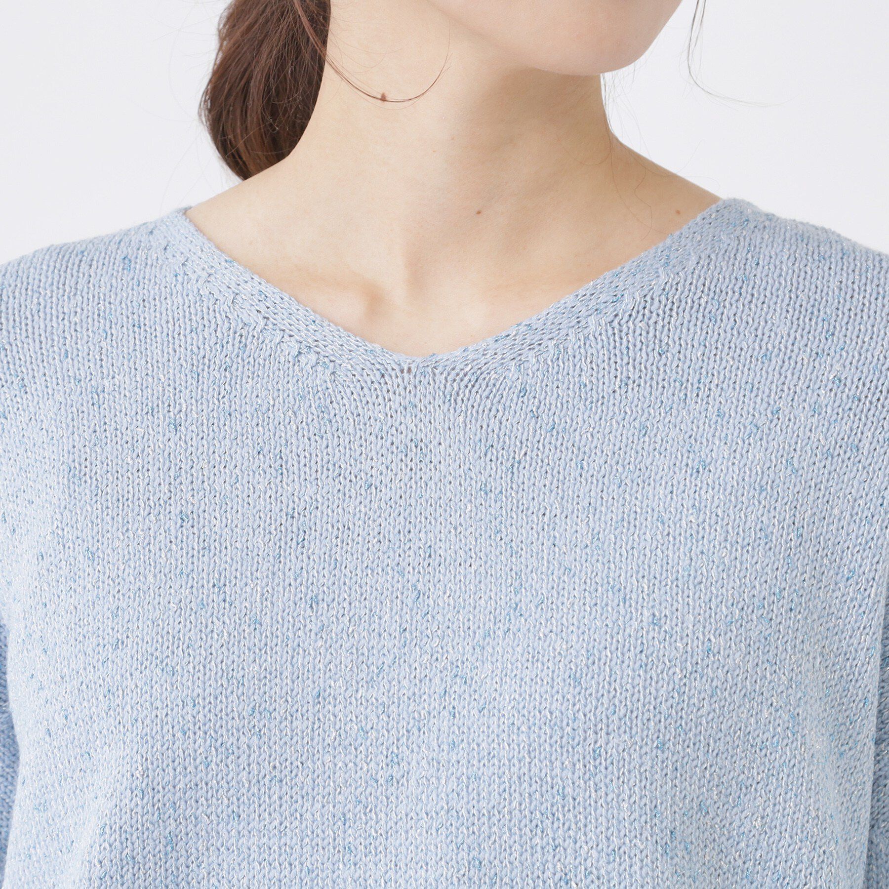 COUP DE CHANCE「【手洗い可】ラメ混Vネックニット」|ニット・セーター|