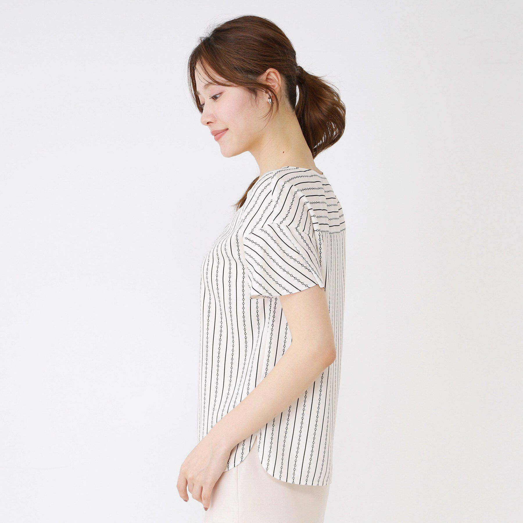 COUP DE CHANCE「【手洗い可／日本製】チェーン柄ブラウス」|シャツ・ブラウス|