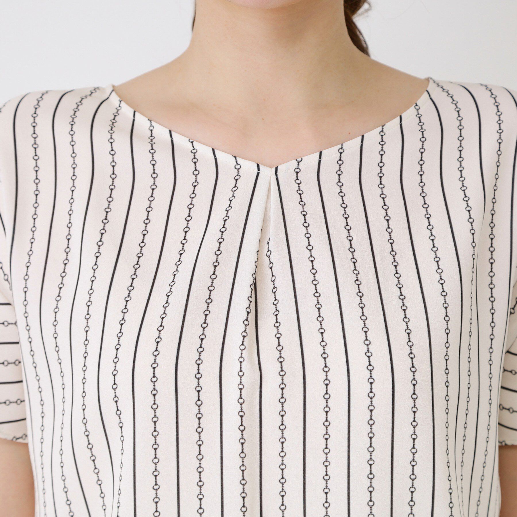 COUP DE CHANCE「【手洗い可／日本製】チェーン柄ブラウス」|シャツ・ブラウス|