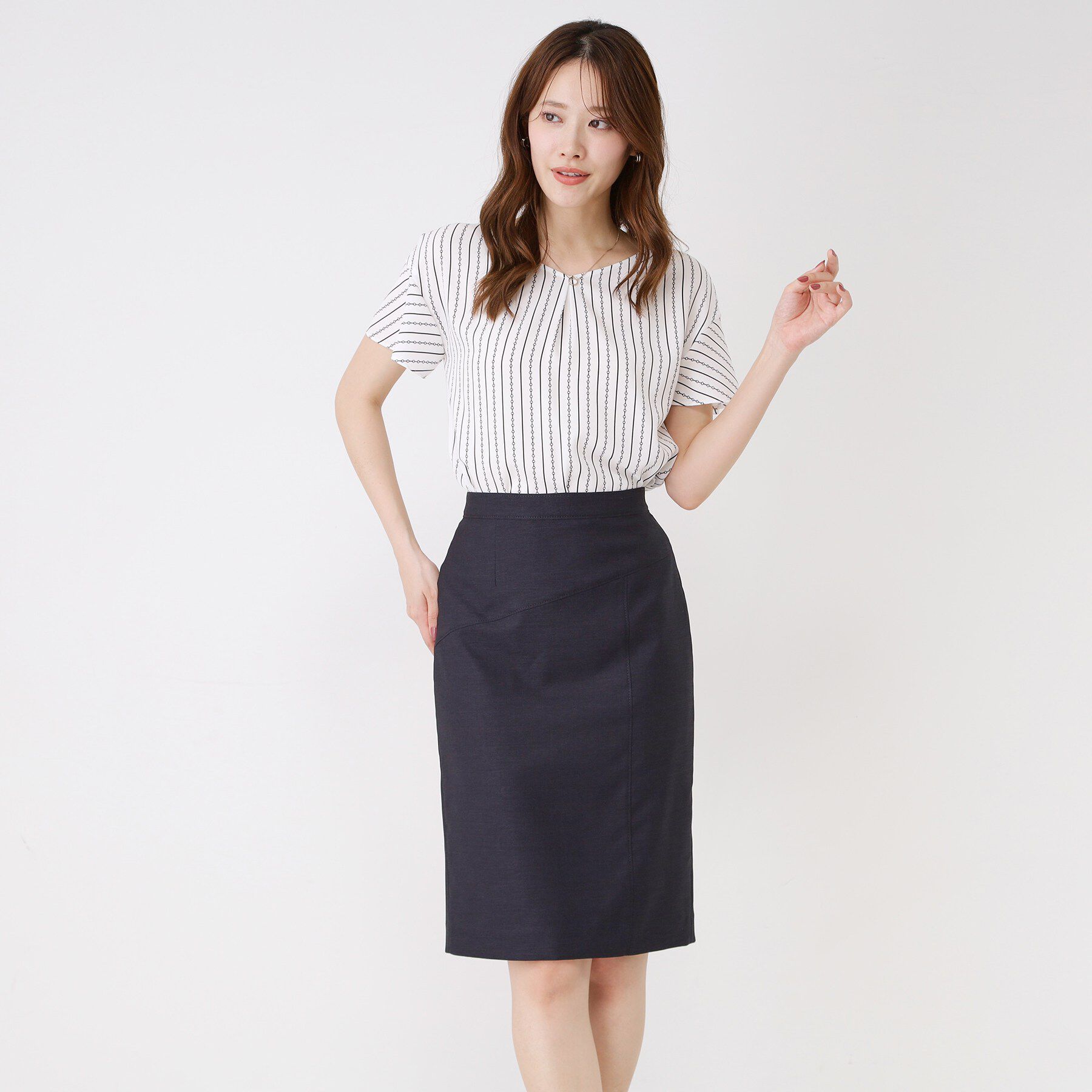 COUP DE CHANCE「【手洗い可／日本製】チェーン柄ブラウス」|シャツ・ブラウス|